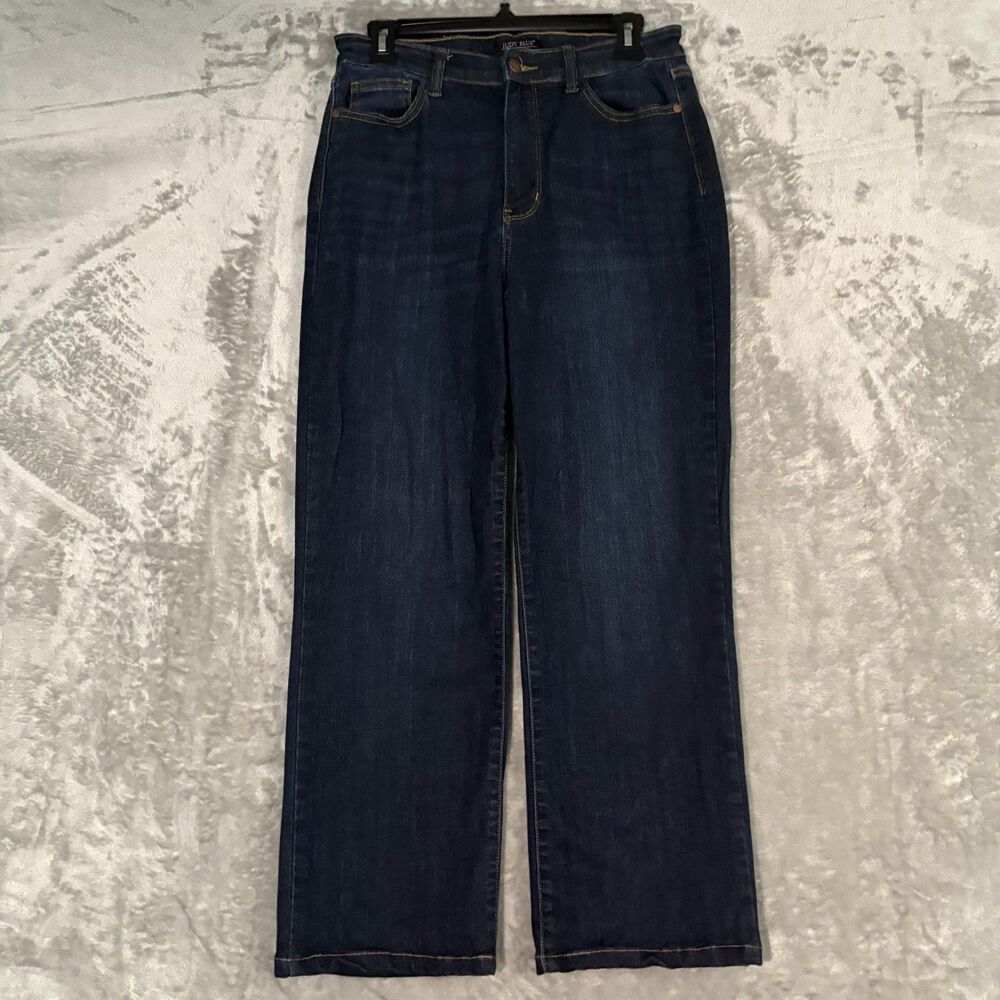 JUDY BLUE Jeans Straight Fit Dark Wash Blue Denim High Rise Womens 11/30 Classic